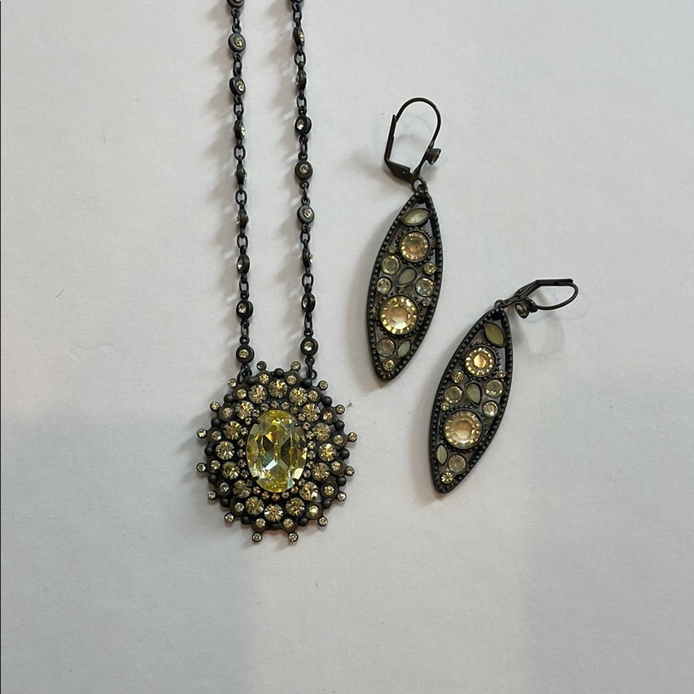 Sorrelli Vintage Silver and Yellow Jewelry Set